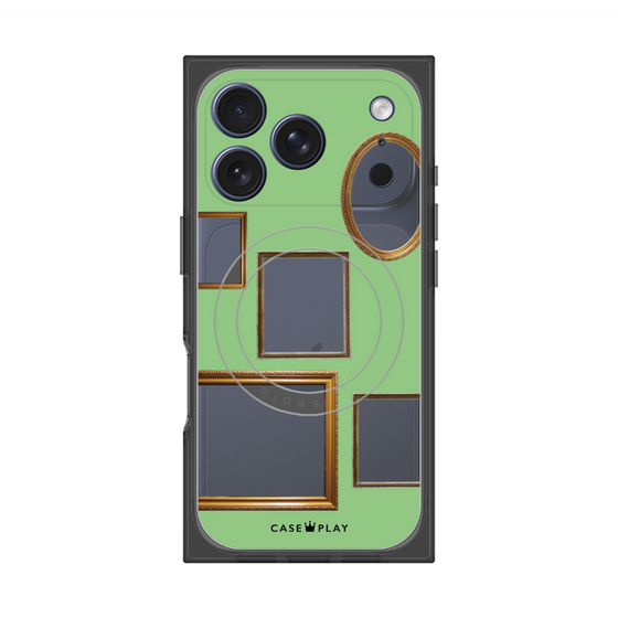 Premium Square Case with MagSafe［ Photo Frames - Light Green ］