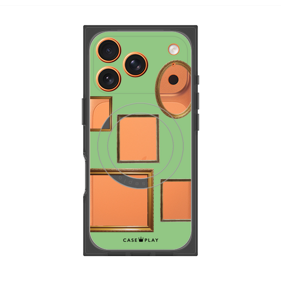 Premium Square Case with MagSafe［ Photo Frames - Light Green ］