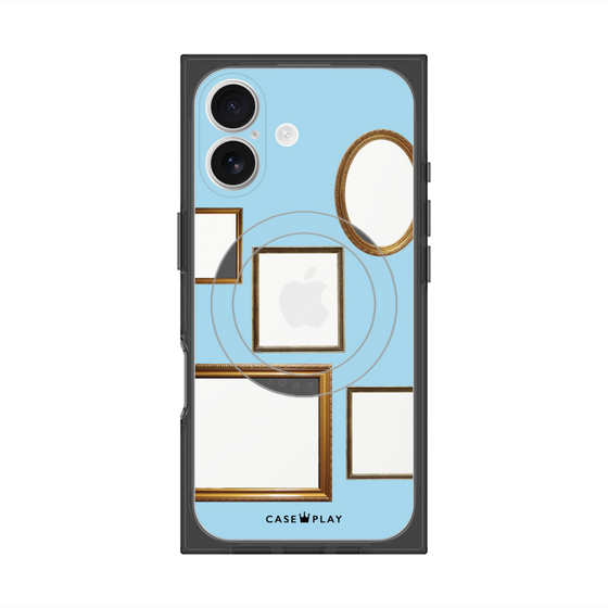 Premium Square Case with MagSafe［ Photo Frames - Light Blue ］