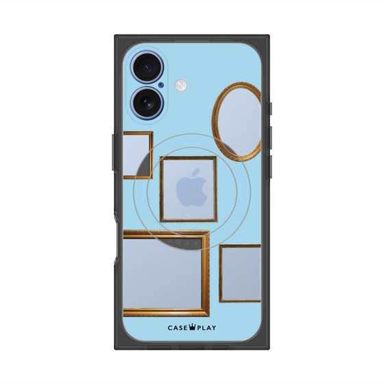 Premium Square Case with MagSafe［ Photo Frames - Light Blue ］