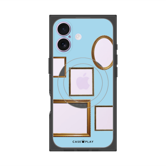 Premium Square Case with MagSafe［ Photo Frames - Light Blue ］