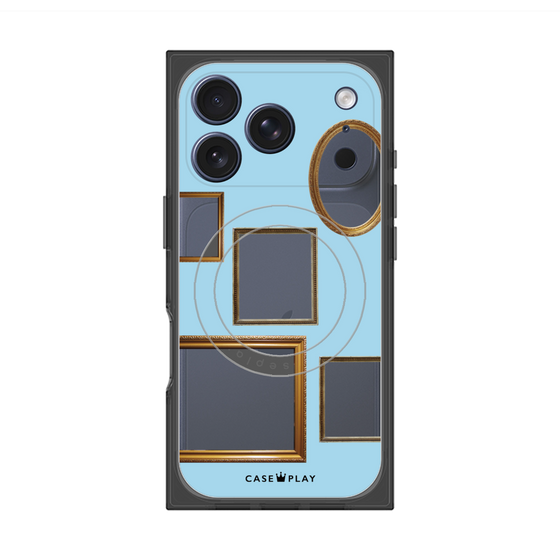 Premium Square Case with MagSafe［ Photo Frames - Light Blue ］