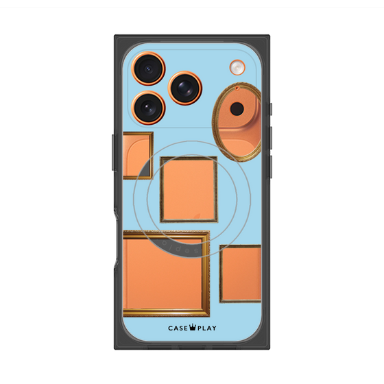 Premium Square Case with MagSafe［ Photo Frames - Light Blue ］