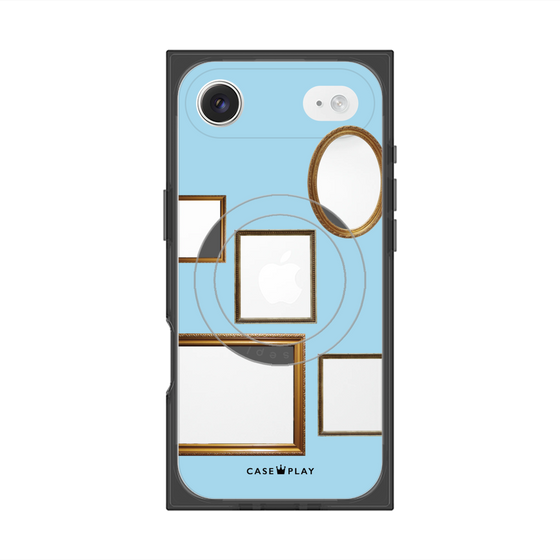 Premium Square Case with MagSafe［ Photo Frames - Light Blue ］