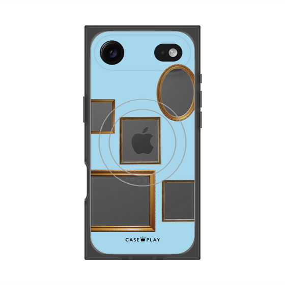 Premium Square Case with MagSafe［ Photo Frames - Light Blue ］