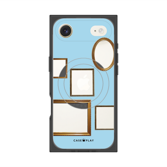 Premium Square Case with MagSafe［ Photo Frames - Light Blue ］