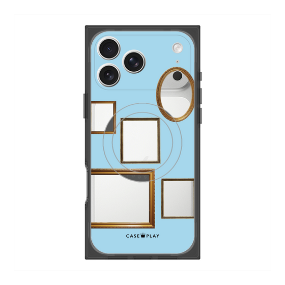 Premium Square Case with MagSafe［ Photo Frames - Light Blue ］