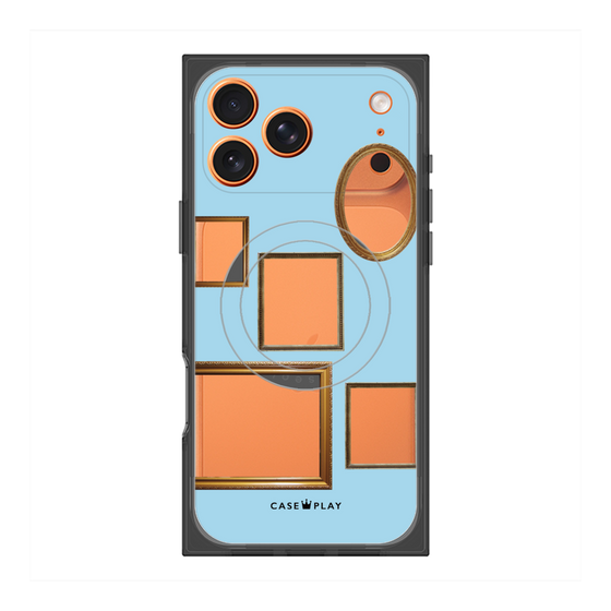 Premium Square Case with MagSafe［ Photo Frames - Light Blue ］