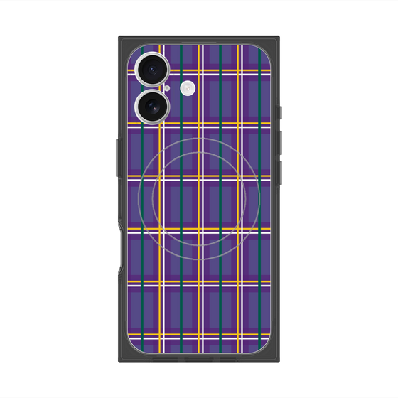 Premium Square Case with MagSafe［ Tartan Check - Purple ］