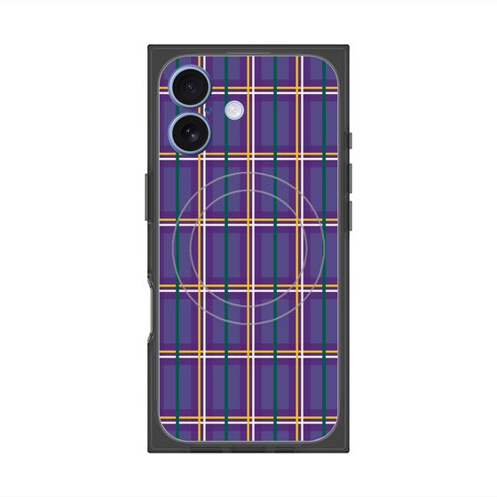 Premium Square Case with MagSafe［ Tartan Check - Purple ］