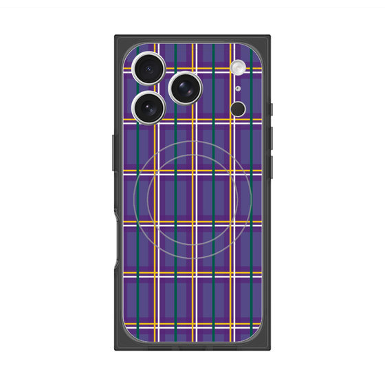 Premium Square Case with MagSafe［ Tartan Check - Purple ］