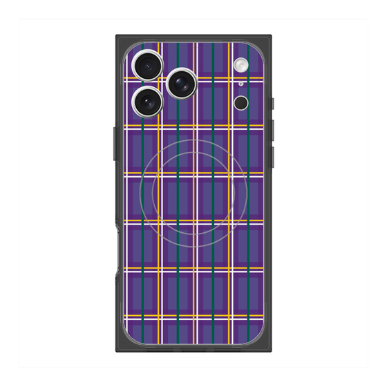 Premium Square Case with MagSafe［ Tartan Check - Purple ］
