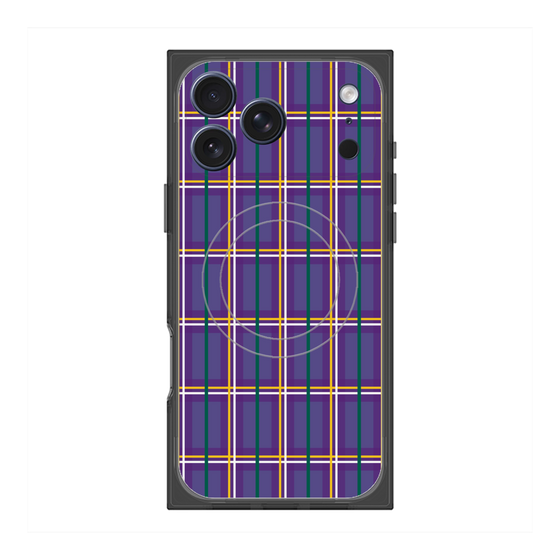 Premium Square Case with MagSafe［ Tartan Check - Purple ］
