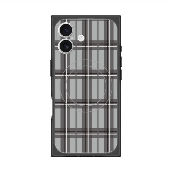 Premium Square Case with MagSafe［ Tartan Check - Gray ］