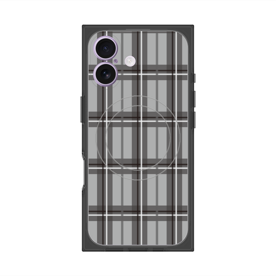 Premium Square Case with MagSafe［ Tartan Check - Gray ］