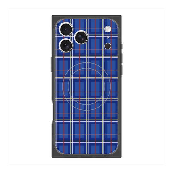 Premium Square Case with MagSafe［ Tartan Check - Blue ］