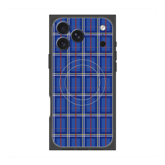 Premium Square Case with MagSafe［ Tartan Check - Blue ］