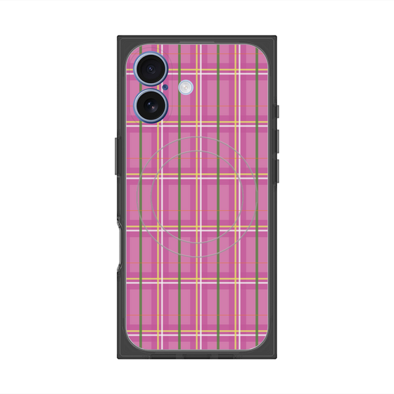 Premium Square Case with MagSafe［ Tartan Check - Pink ］