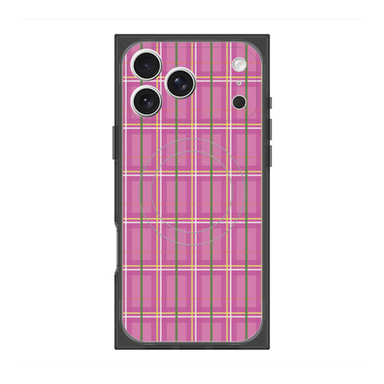 Premium Square Case with MagSafe［ Tartan Check - Pink ］