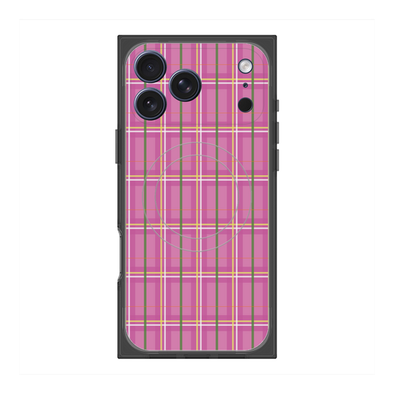 Premium Square Case with MagSafe［ Tartan Check - Pink ］