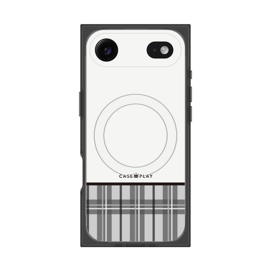 Premium Square Case with MagSafe［ CASEPLAY Tartan Check - Gray ］