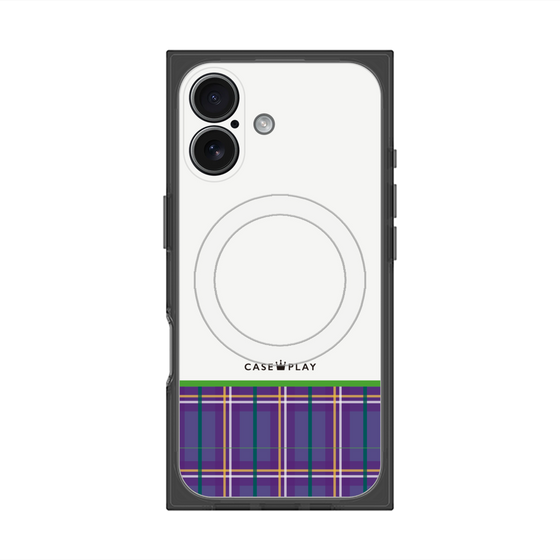 Premium Square Case with MagSafe［ CASEPLAY Tartan Check - Purple ］