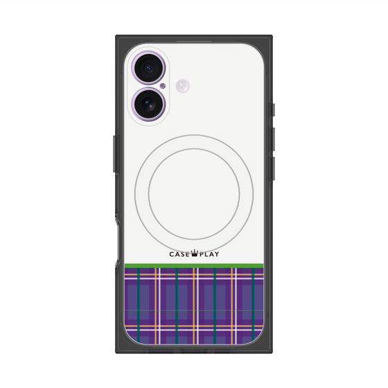 Premium Square Case with MagSafe［ CASEPLAY Tartan Check - Purple ］