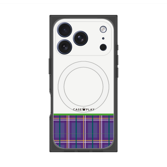 Premium Square Case with MagSafe［ CASEPLAY Tartan Check - Purple ］
