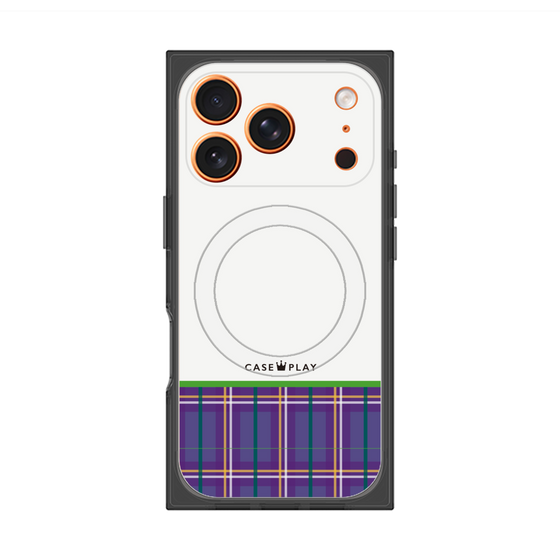 Premium Square Case with MagSafe［ CASEPLAY Tartan Check - Purple ］