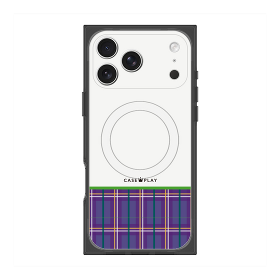 Premium Square Case with MagSafe［ CASEPLAY Tartan Check - Purple ］