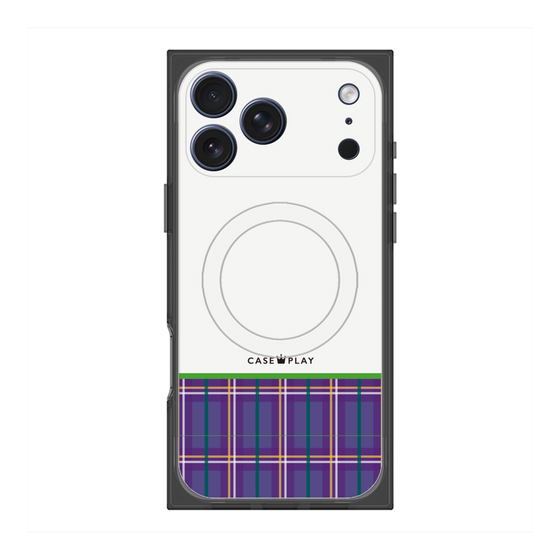 Premium Square Case with MagSafe［ CASEPLAY Tartan Check - Purple ］