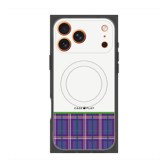 Premium Square Case with MagSafe［ CASEPLAY Tartan Check - Purple ］