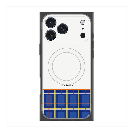 Premium Square Case with MagSafe［ CASEPLAY Tartan Check - Blue ］