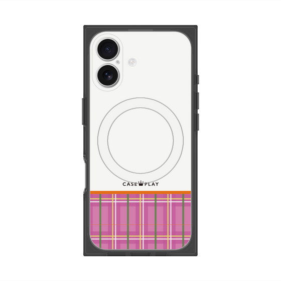 Premium Square Case with MagSafe［ CASEPLAY Tartan Check - Pink ］