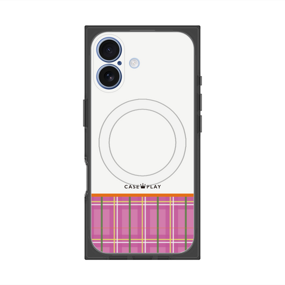 Premium Square Case with MagSafe［ CASEPLAY Tartan Check - Pink ］