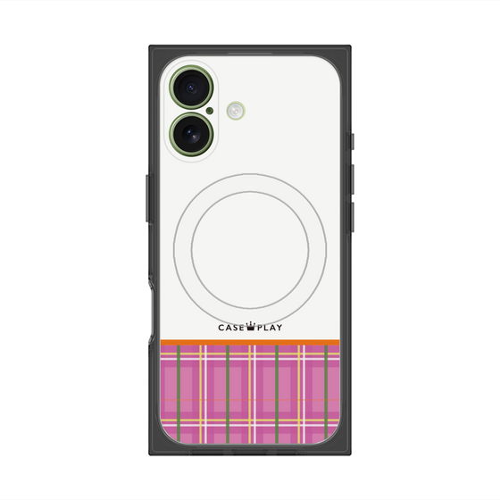 Premium Square Case with MagSafe［ CASEPLAY Tartan Check - Pink ］
