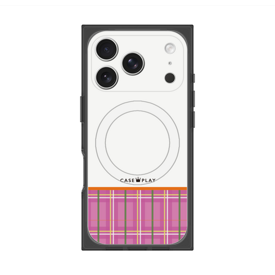 Premium Square Case with MagSafe［ CASEPLAY Tartan Check - Pink ］