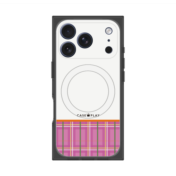Premium Square Case with MagSafe［ CASEPLAY Tartan Check - Pink ］