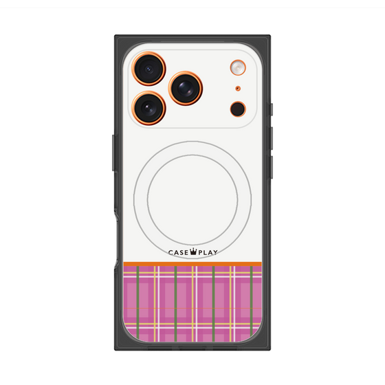 Premium Square Case with MagSafe［ CASEPLAY Tartan Check - Pink ］