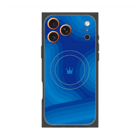 Premium Square Case with MagSafe［ CASEPLAY Winding Pattern - Blue ］