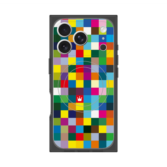 Premium Square Case with MagSafe［ CASEPLAY Rainbow Check ］