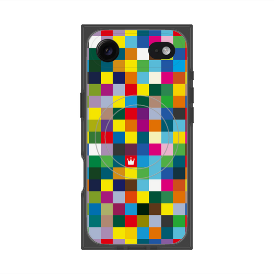 Premium Square Case with MagSafe［ CASEPLAY Rainbow Check ］