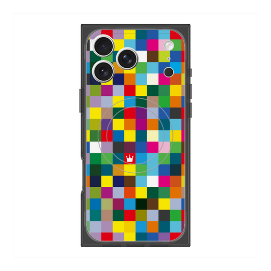 Premium Square Case with MagSafe［ CASEPLAY Rainbow Check ］