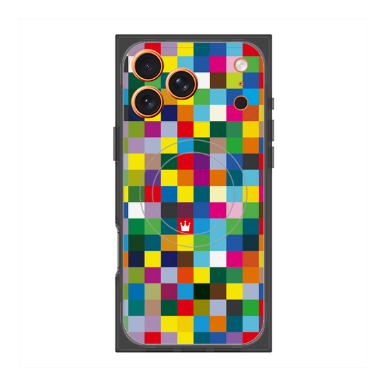 Premium Square Case with MagSafe［ CASEPLAY Rainbow Check ］