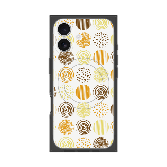 Premium Square Case with MagSafe［ Nordic Circle - Orange ］