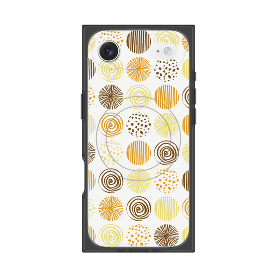 Premium Square Case with MagSafe［ Nordic Circle - Orange ］