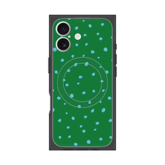 Premium Square Case with MagSafe［ Drawing Dot - Green ］