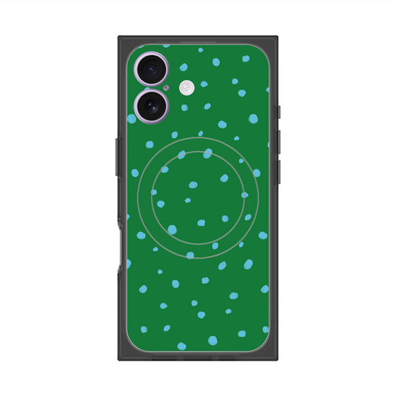 Premium Square Case with MagSafe［ Drawing Dot - Green ］