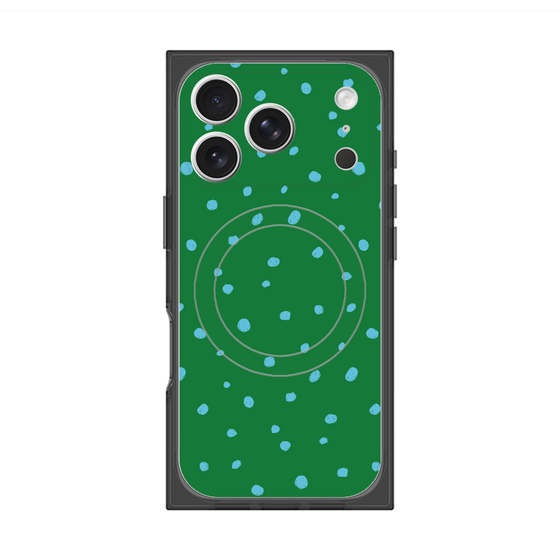 Premium Square Case with MagSafe［ Drawing Dot - Green ］