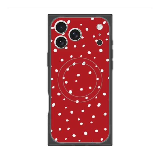 Premium Square Case with MagSafe［ Drawing Dot - Red ］